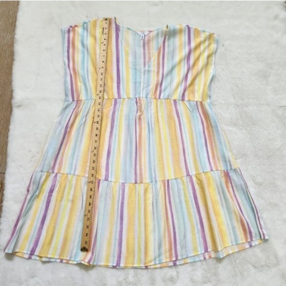 Time and Tru Women's Woven Print Dress with Flounce Hem V-Neck Size XXL - Picture 3 of 15